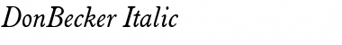 DonBecker Italic