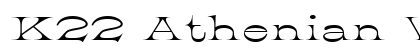 K22 Athenian Wide Regular Font Preview K22 Athenian Wide Regular Font Preview