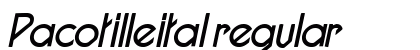 Pacotilleital regular Font Pacotilleital regular Font Preview