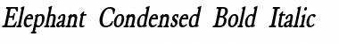 Elephant-Condensed Bold Italic Font