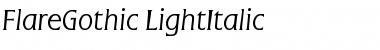 FlareGothic-LightItalic Regular Font