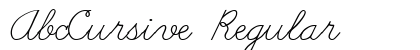 AbcCursive Regular Font AbcCursive Regular Font Preview