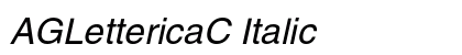 AGLettericaC Italic (OpenType) Font Preview AGLettericaC Italic (OpenType) Font Preview