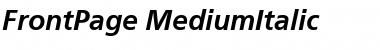 FrontPage MediumItalic Font