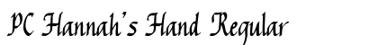 PC Hannah's Hand Regular Font PC Hannah's Hand Regular Font Preview