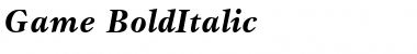 Game BoldItalic Font