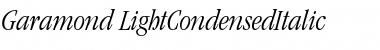 Garamond LightCondensedItalic Font