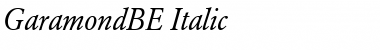 GaramondBE RomanItalic Font
