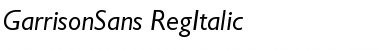 Download GarrisonSans-RegItalic Font