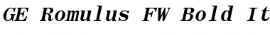 GE Romulus FW Bold Italic Font