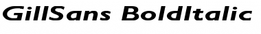 GillSans-BoldItalic Ex Regular Font
