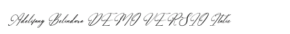 Adelifany Belindara DEMO VERSIO Italic (OpenType) Font Preview Adelifany Belindara DEMO VERSIO Italic (OpenType) Font Preview