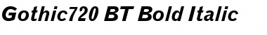 Gothic720 BT Bold Italic Font