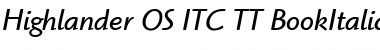 Highlander OS ITC TT BookItalic Font