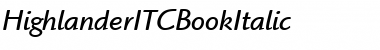 Highlander ITC Book Italic