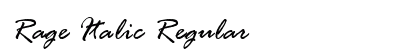 Rage Italic Regular Font Rage Italic Regular Font Preview