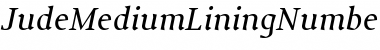 JudeMediumLiningNumbersItalic Regular Font