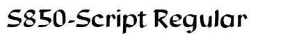 S850-Script Regular Font Preview S850-Script Regular Font Preview