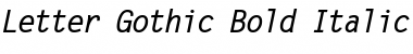 Letter Gothic Bold Italic Font