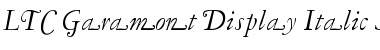 LTC Garamont Display Italic Sw Font