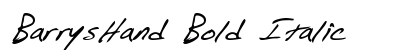 BarrysHand Bold Italic Font Preview BarrysHand Bold Italic Font Preview