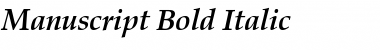 Manuscript Bold Italic Font