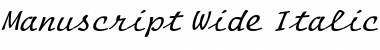 Manuscript Wide Italic Font