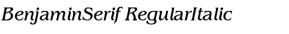 BenjaminSerif RegularItalic Font