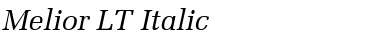 Melior LT Italic Font