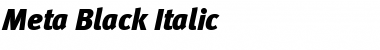 Meta Black Italic Font