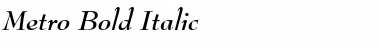 Metro Bold Italic Font