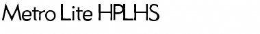 Metro Lite HPLHS Font