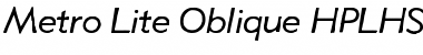 Metro Lite Oblique Font