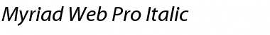 Myriad Web Pro Italic Font