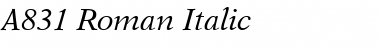 A831-Roman Italic Font