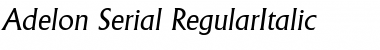 Adelon-Serial RegularItalic Font