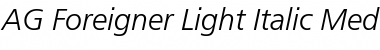 AG Foreigner Light-Italic Font