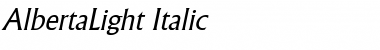 AlbertaLight Italic Font