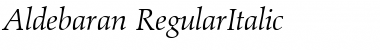 Aldebaran RegularItalic Font