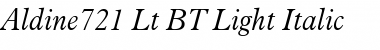 Aldine721 Lt BT Light Italic Font