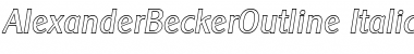 AlexanderBeckerOutline Italic Font