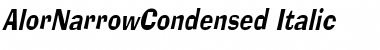 AlorNarrowCondensed Italic Font