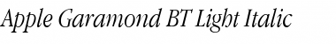 Apple Garamond BT Light Italic Font