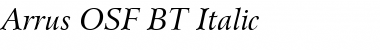 Arrus OSF BT Italic Font