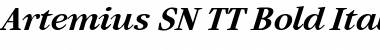 Artemius SN TT Bold Italic Font