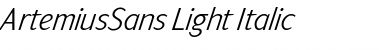ArtemiusSans Light Italic Font