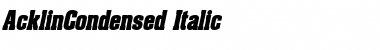 AcklinCondensed Italic Font