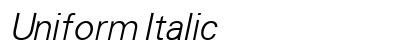 Uniform Italic Font Preview Uniform Italic Font Preview