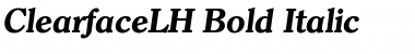 ClearfaceLH Bold Italic Font