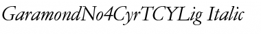 GaramondNo4CyrTCYLig Italic Font
